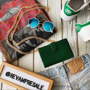 VINTAGE LV LOUIS VUITTON EPI GREEN WALLET ON CHAIN CROSSBODY BAG